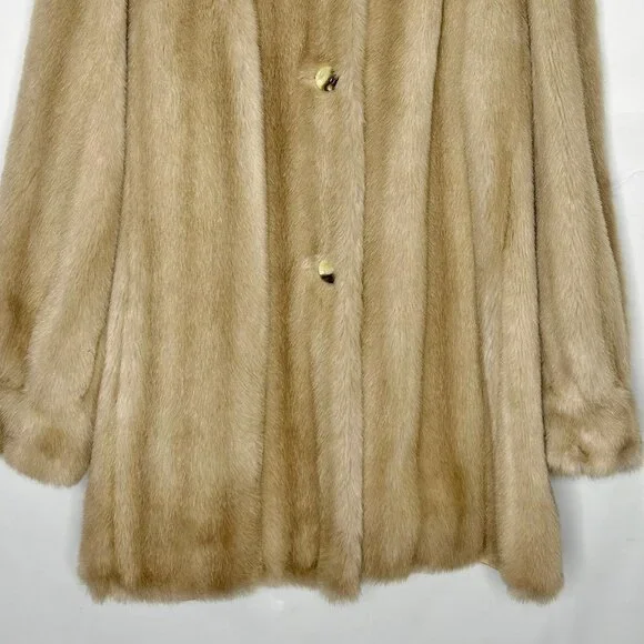 Vtg Adolph Schuman for Lilli Ann Woman’s Coat Light Brown Faux Mink Fur English - Picture 4 of 15